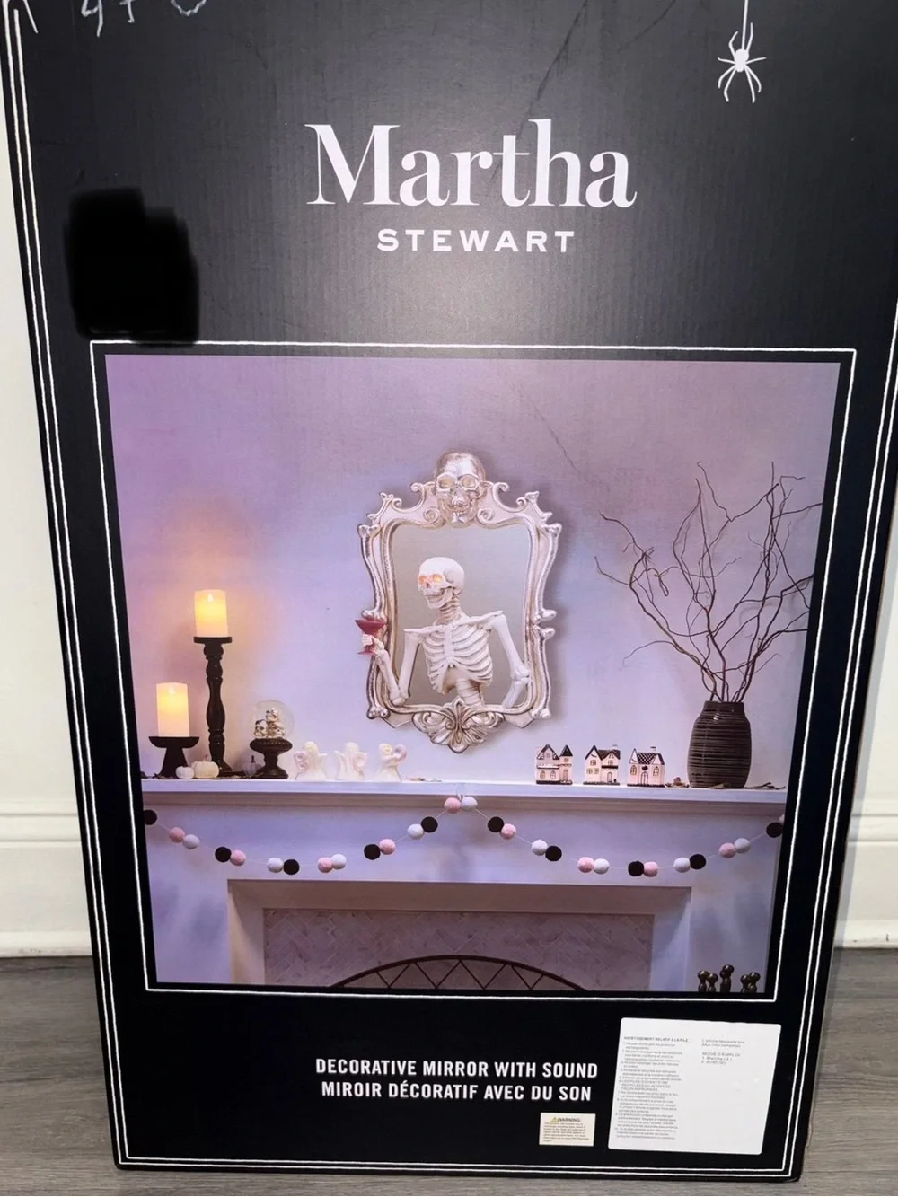 Martha Stewart Animated Skeleton Mirror with Sound Halloween Wall Décor Rare HTF
